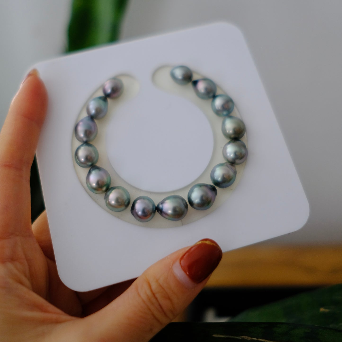 Tahitian Pearl Bracelet, Baroque Drop, Platinum Grey, 8.8-10.6mm