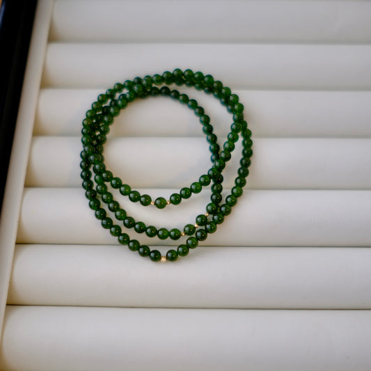 Siberian Jade Bracelet, AU750, 4mm