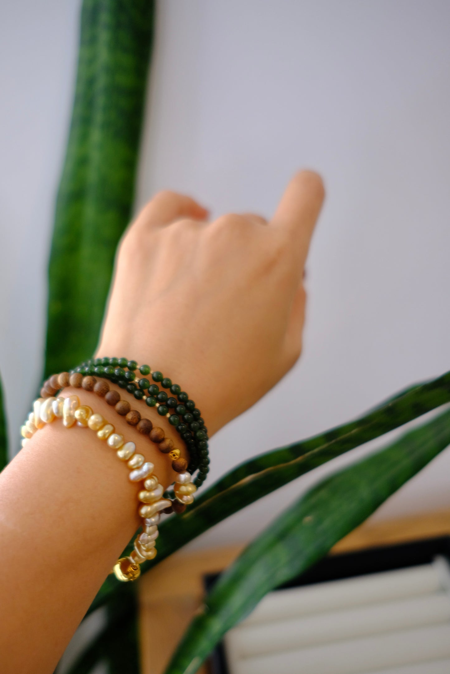 Siberian Jade Bracelet, AU750, 4mm