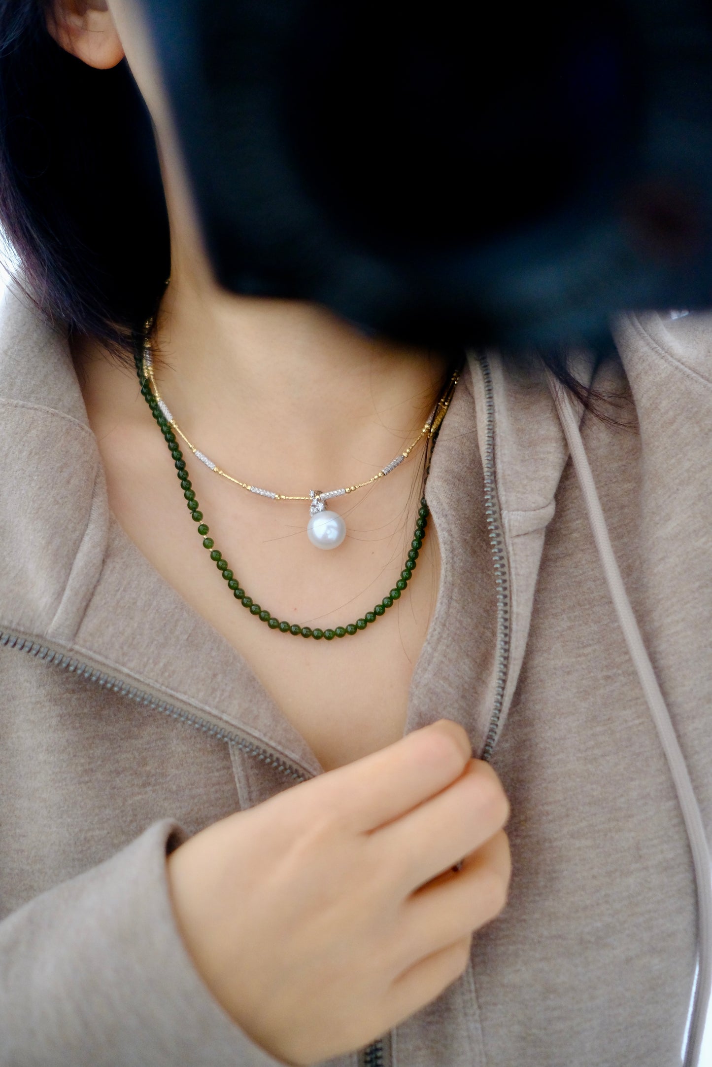 Siberian Jade Bracelet, AU750, 4mm