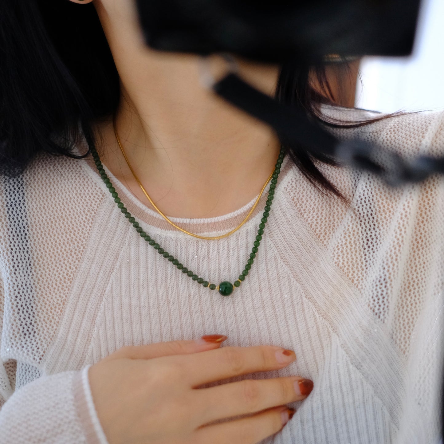 Siberian Jade Bracelet, AU750, 4mm/10mm