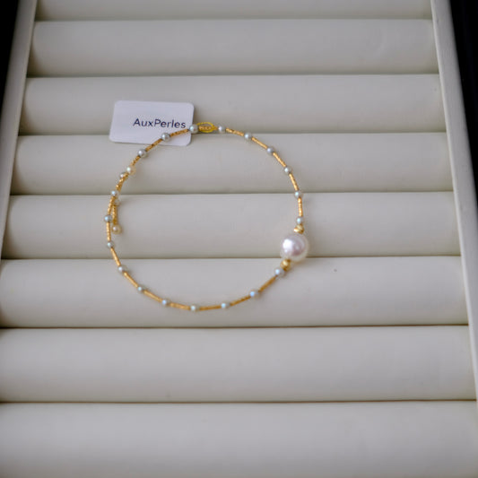 Akoya, 9mm, Elastic Pearl Bracelet, AU750