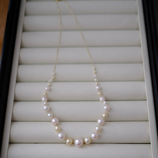 Akoya, 2.5-8.5mm, Pearl Necklace, AU585