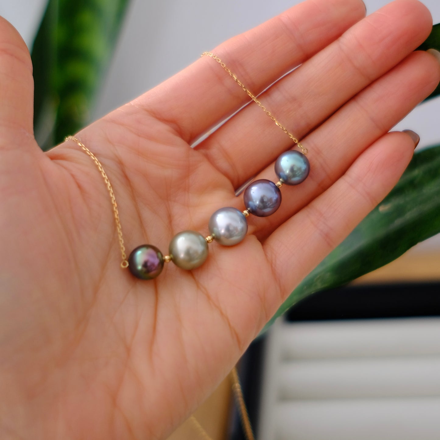 Tahitian Pearl 18K Balance Necklace, 9-11mm