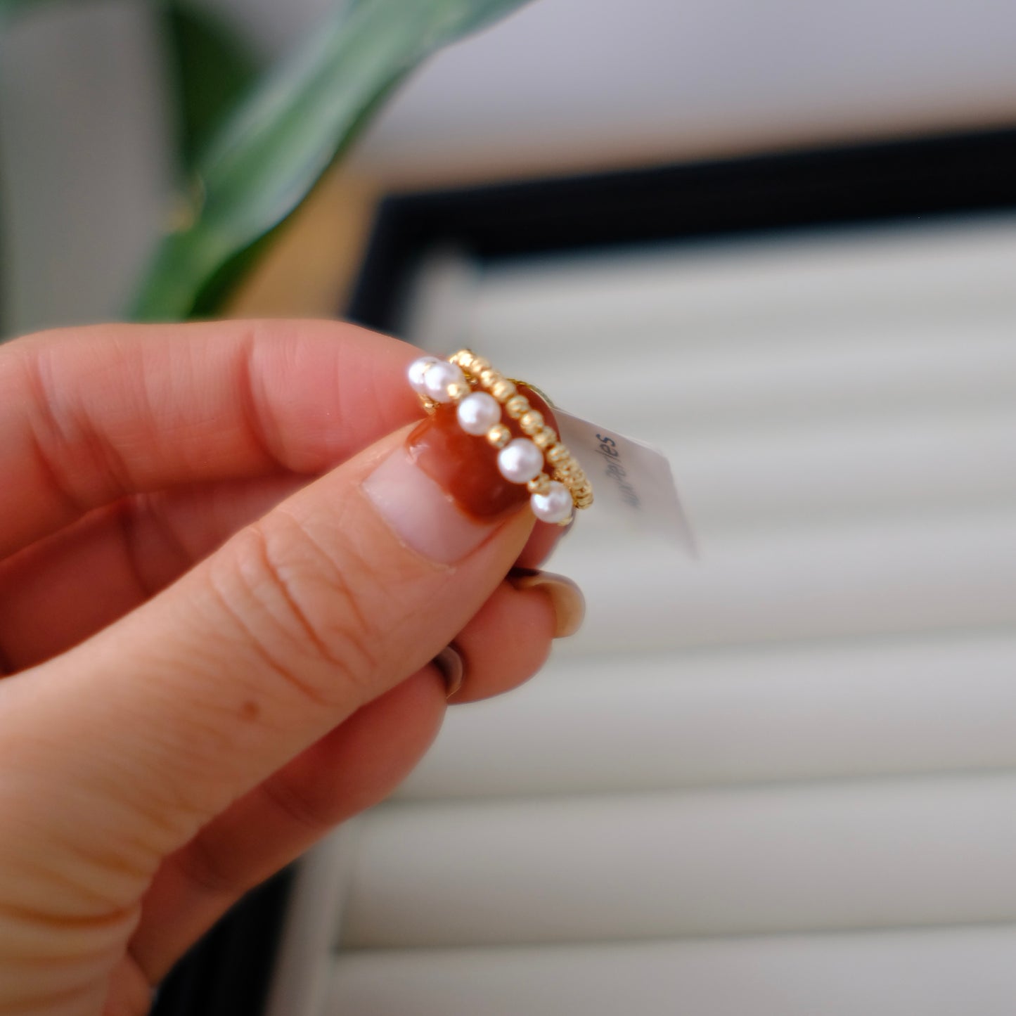 Akoya, 3.5-4mm, Elastic Pearl Ring, AU750