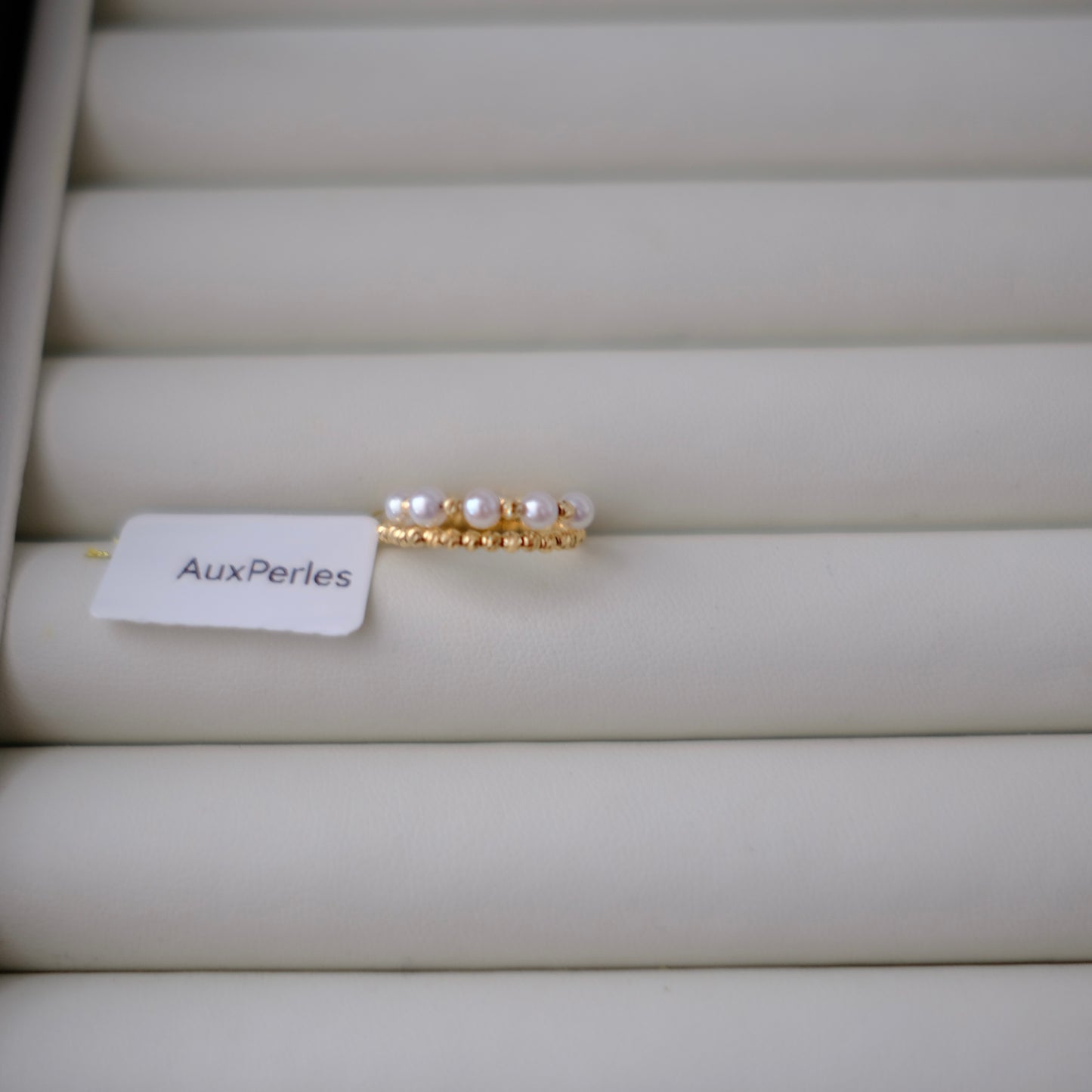 Akoya, 3.5-4mm, Elastic Pearl Ring, AU750