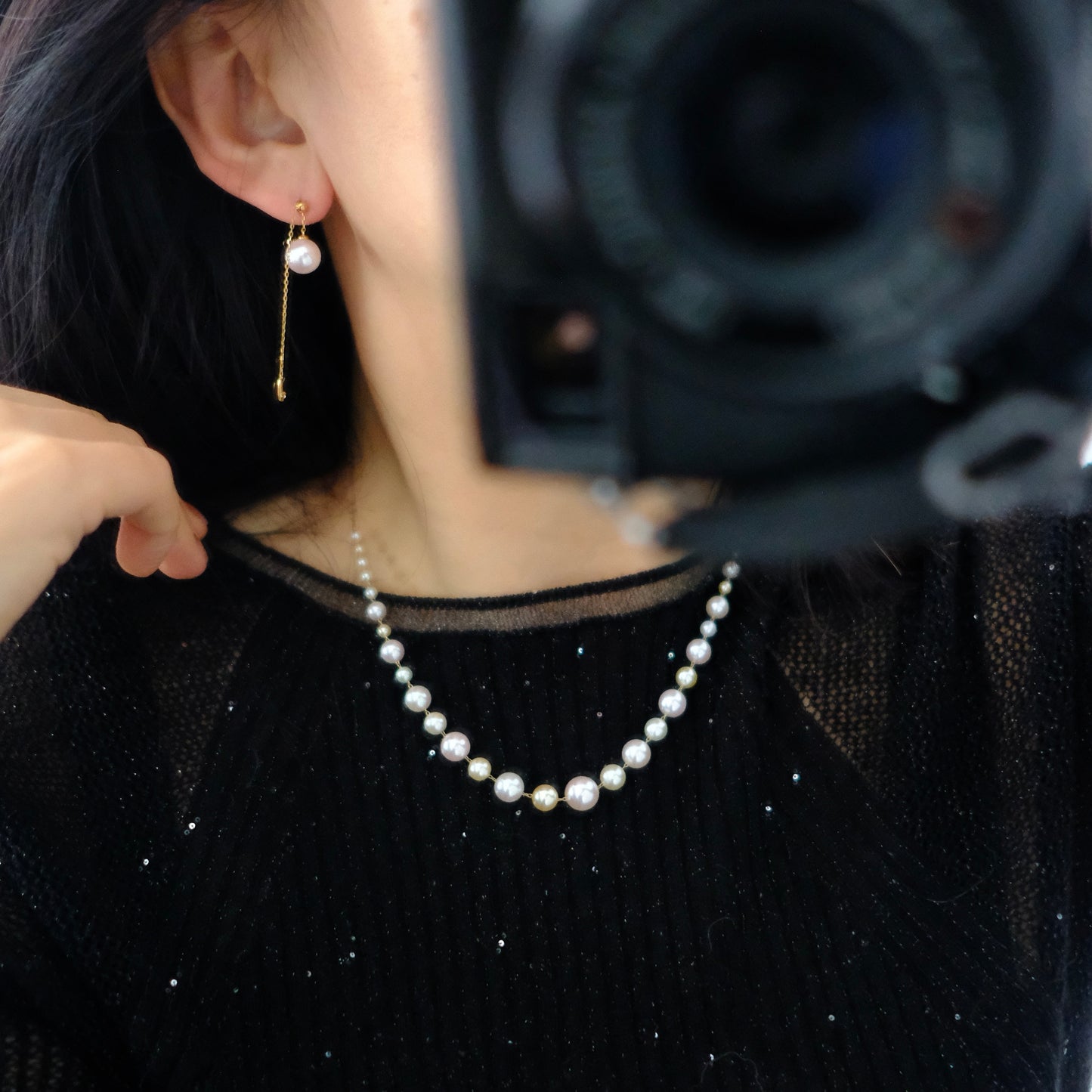 Akoya, 2.5-8.5mm, Pearl Necklace, AU585