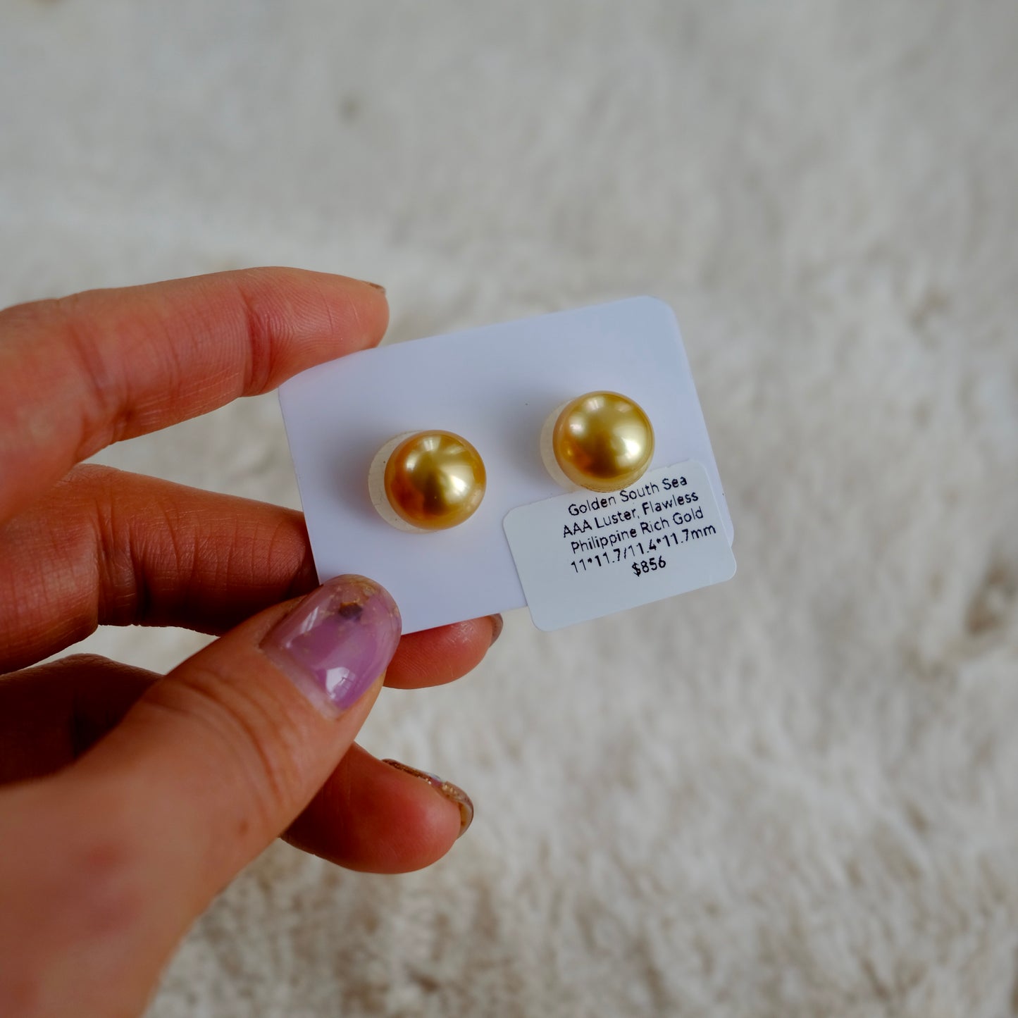 Golden South Sea Pair, Loose Pearl, Near Round, Rich Gold, 11*11.7/11.4*11.7mm