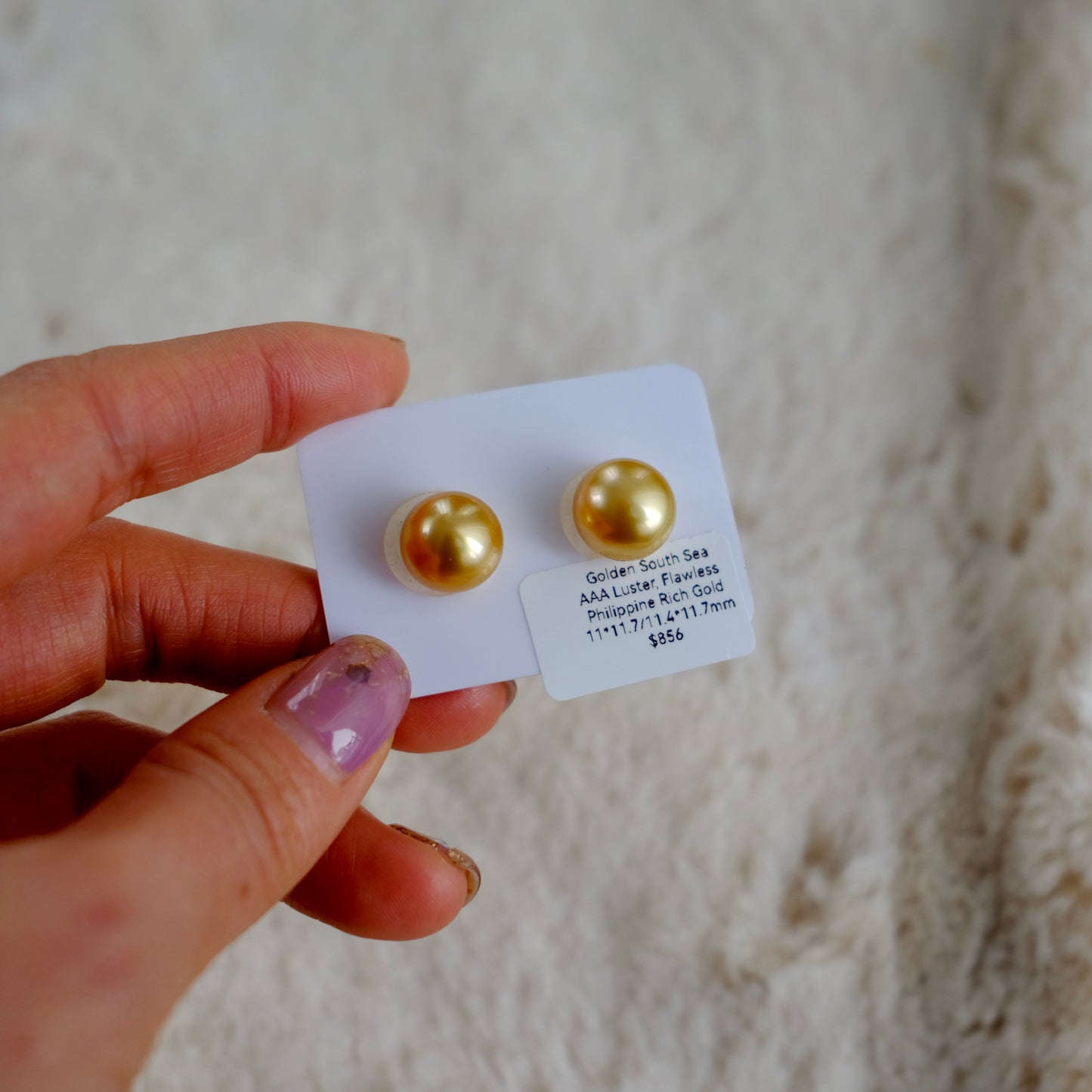 Golden South Sea Pair, Loose Pearl, Near Round, Rich Gold, 11*11.7/11.4*11.7mm