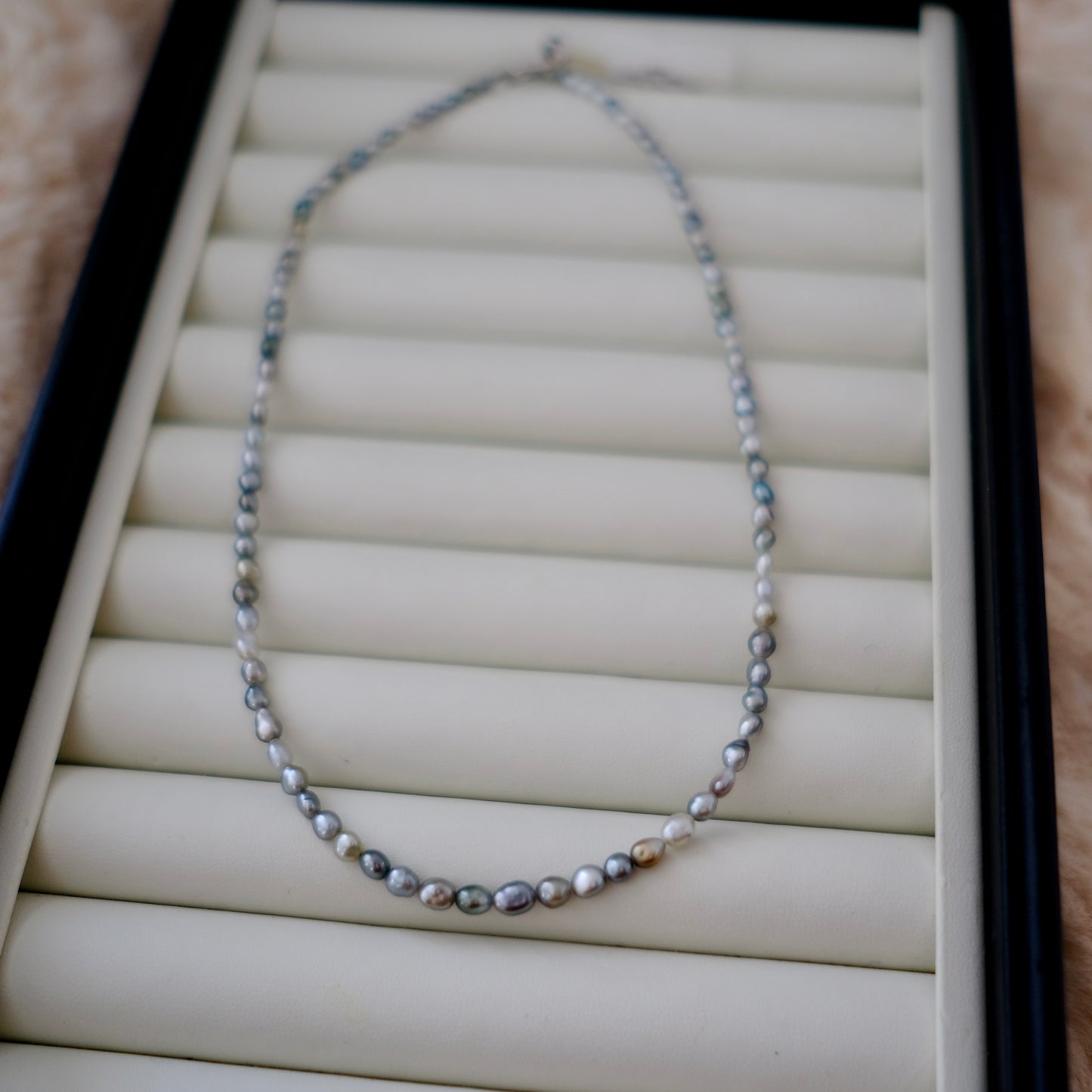 Tahitian Keshi Necklace, 3-4mm