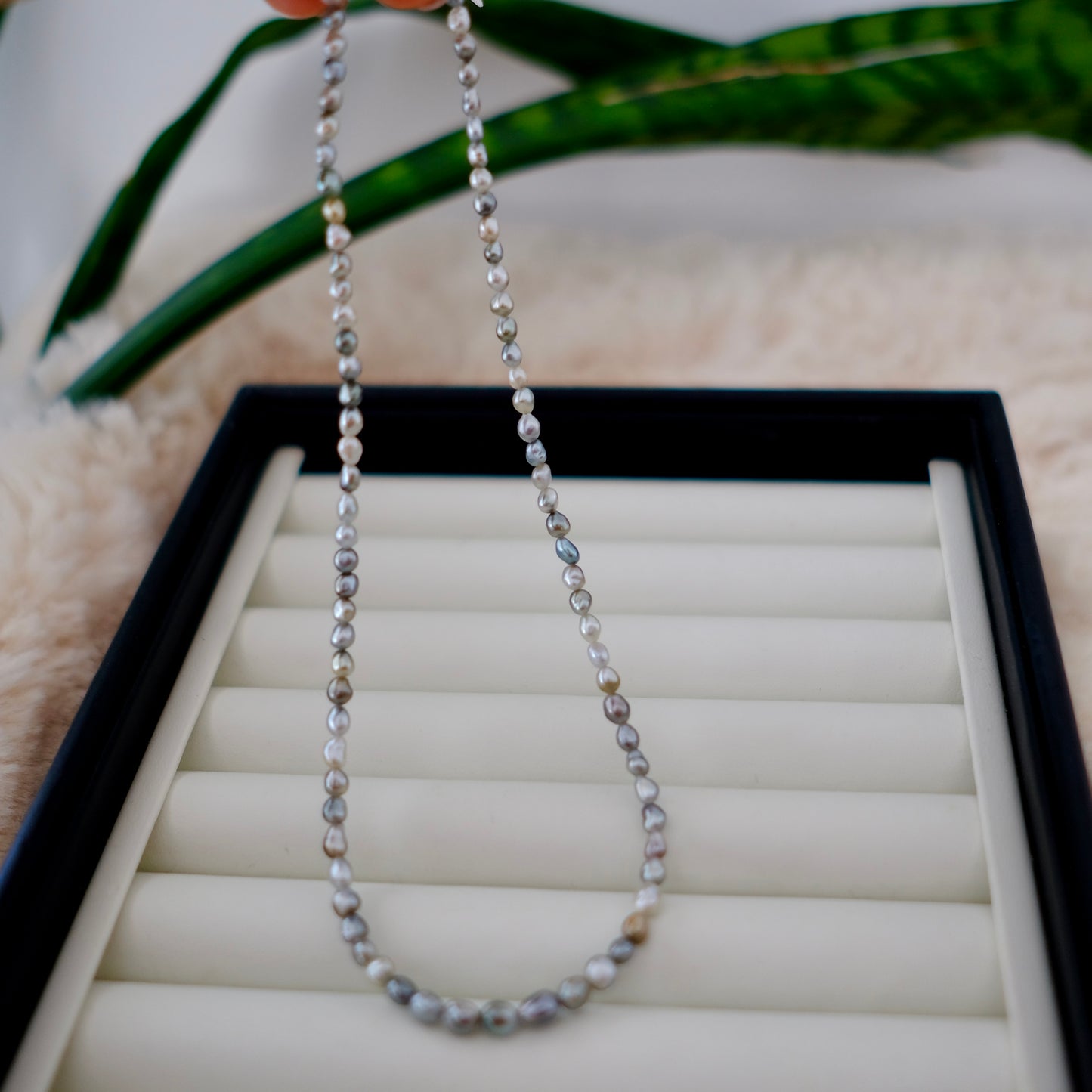 Tahitian Keshi Necklace, 3-4mm