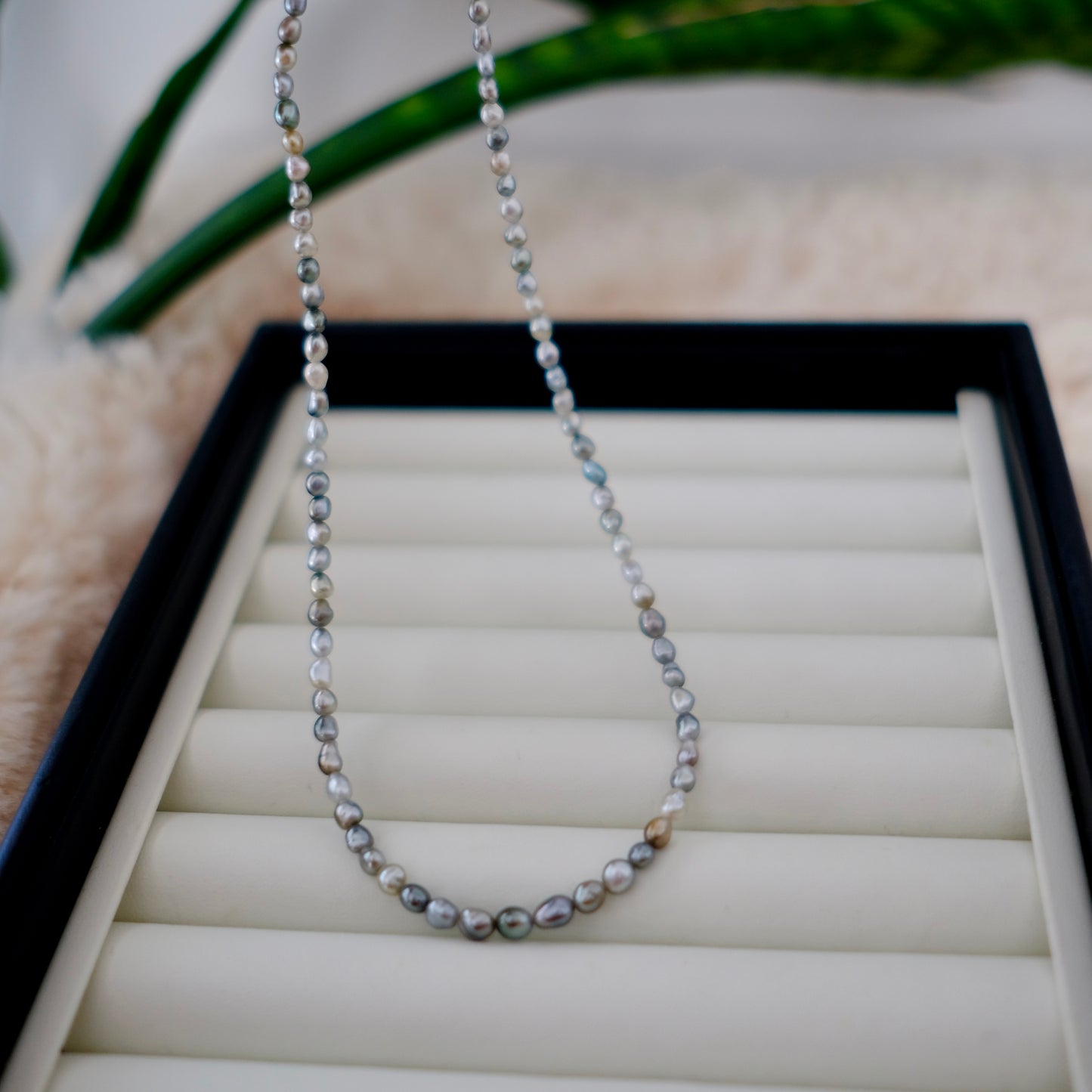 Tahitian Keshi Necklace, 3-4mm