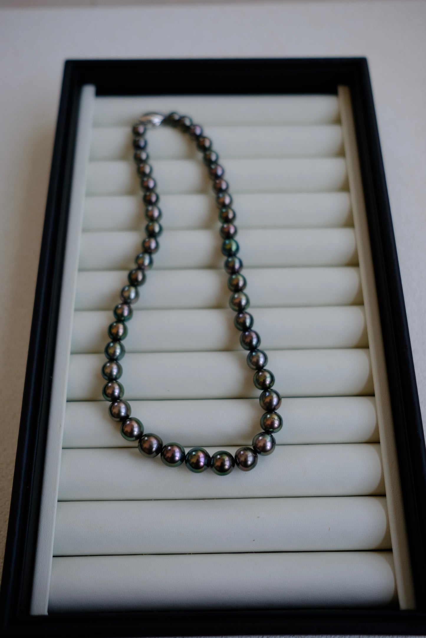 Tahitian Platinum Gray Necklace, 8.1-10.3mm, Pearl Necklace, Pearl Science Laboratory