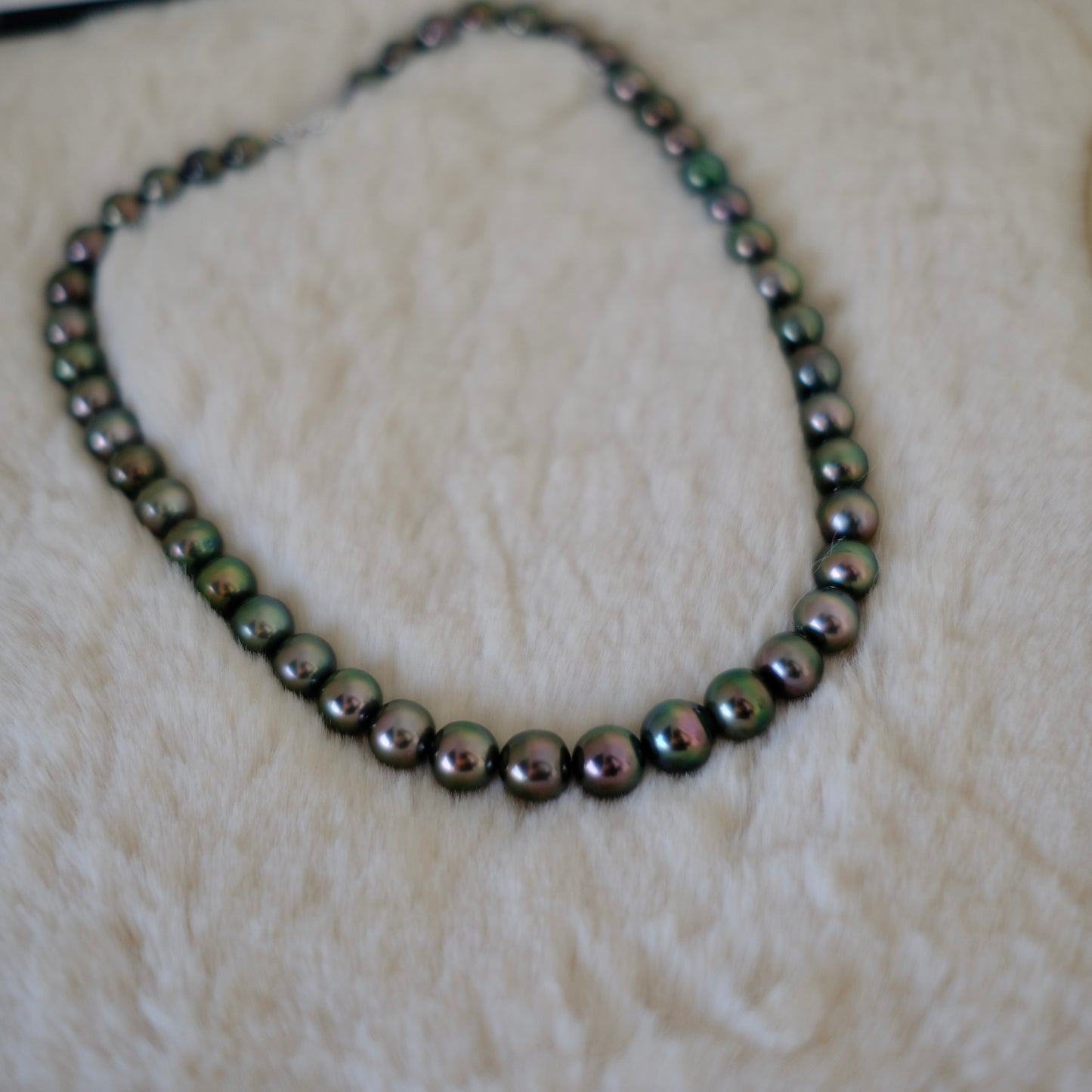 Tahitian Platinum Gray Necklace, 8.1-10.3mm, Pearl Necklace, Pearl Science Laboratory