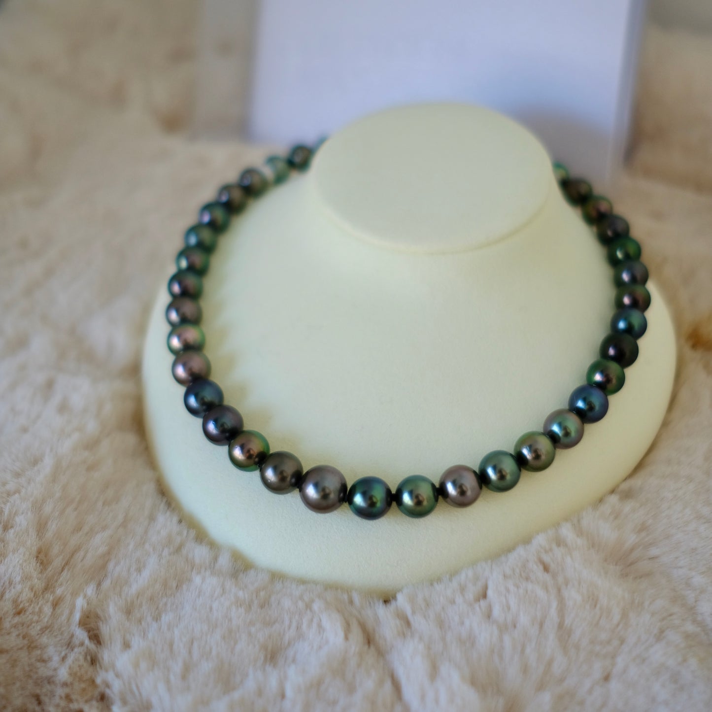 Tahitian Platinum Gray Necklace, 9.1-12.1mm, Pearl Necklace, GUILD Certificate