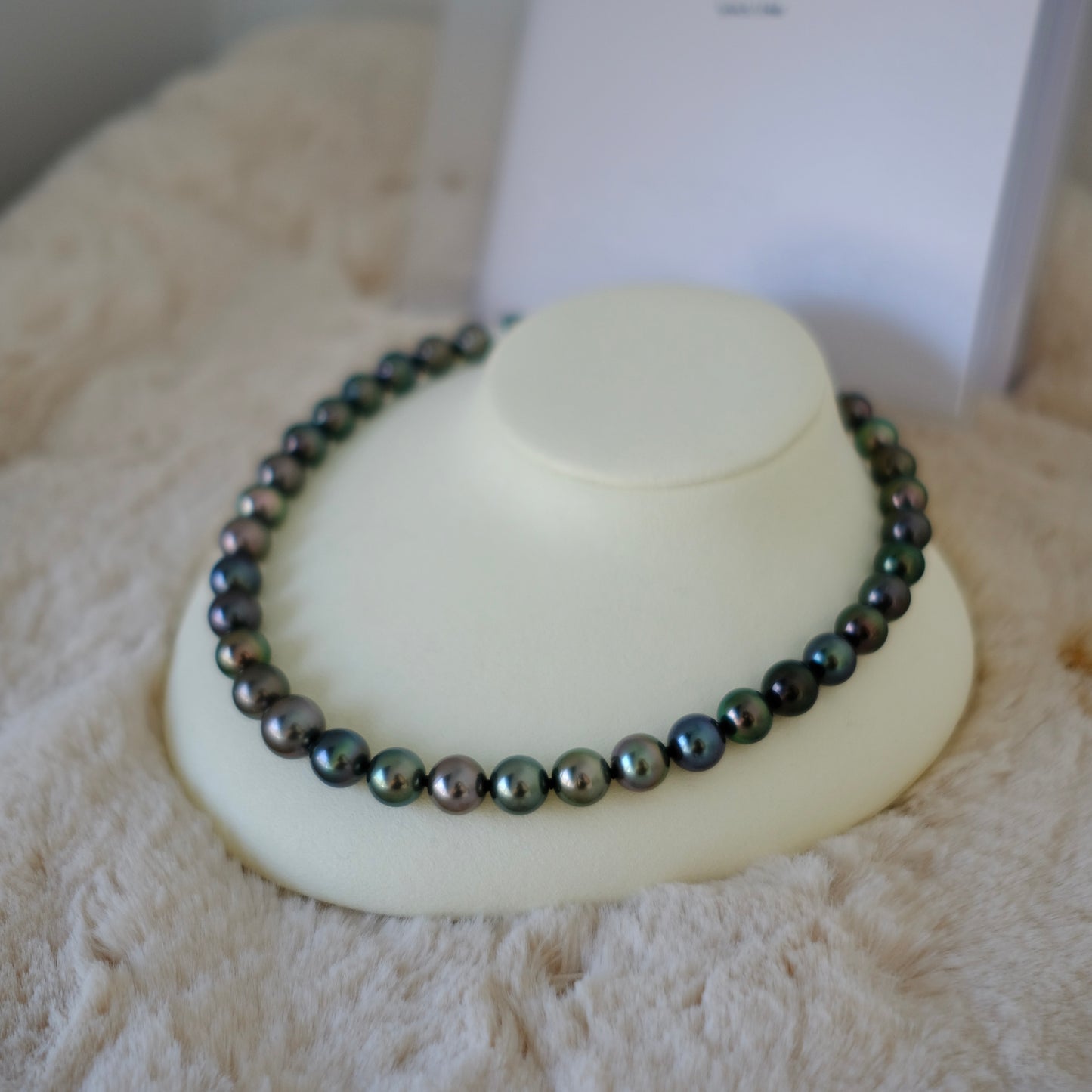 Tahitian Platinum Gray Necklace, 9.1-12.1mm, Pearl Necklace, GUILD Certificate
