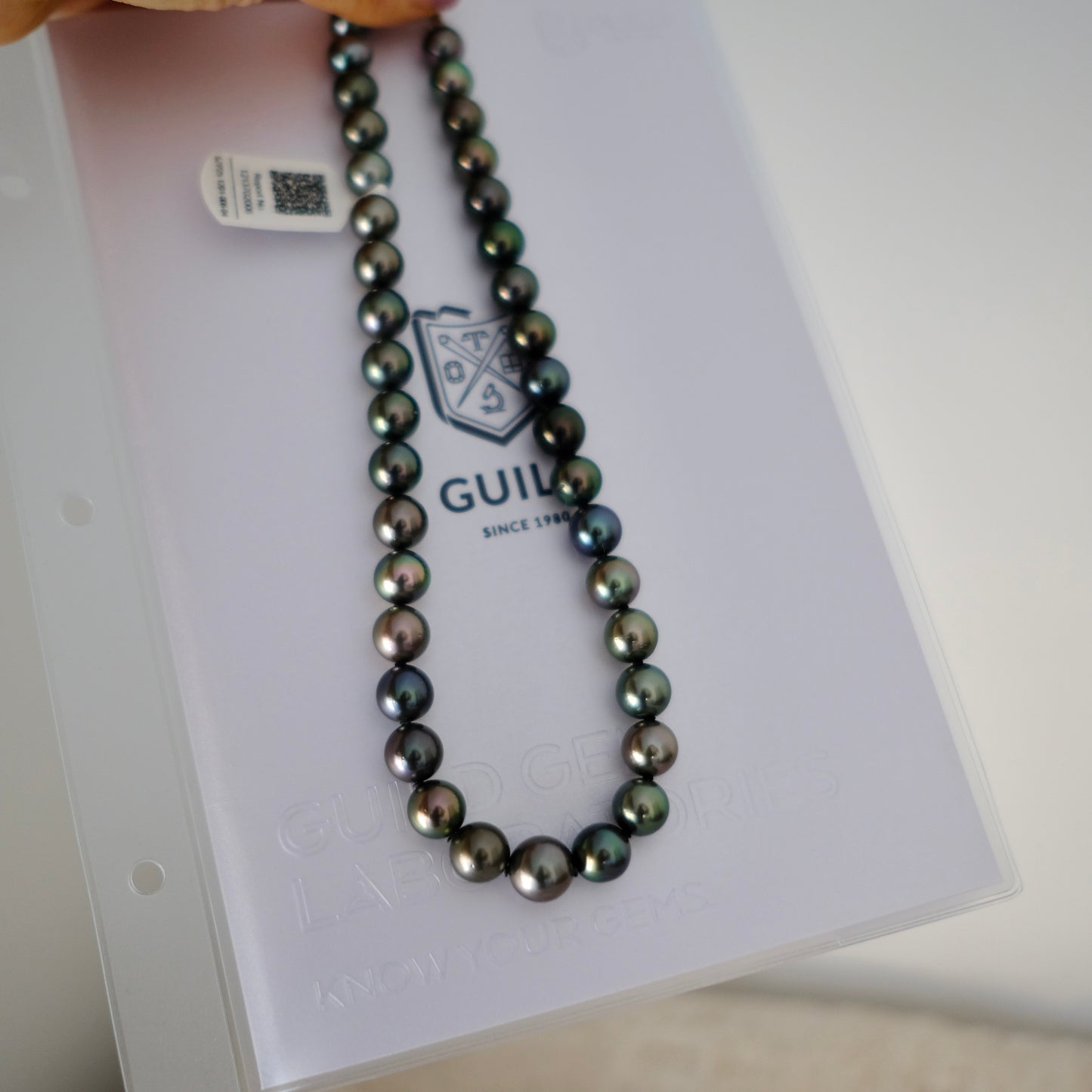 Tahitian Platinum Gray Necklace, 9.1-12.1mm, Pearl Necklace, GUILD Certificate