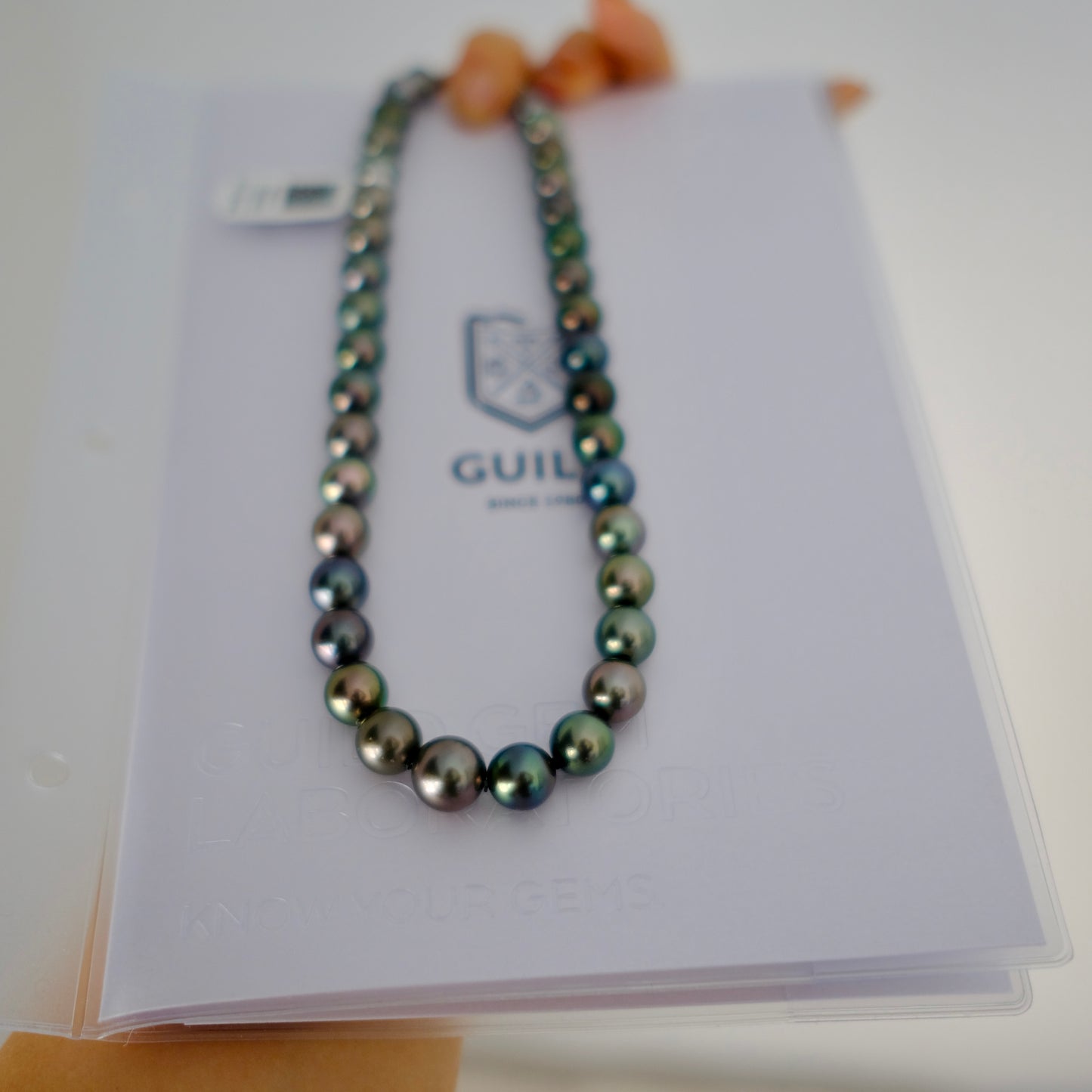 Tahitian Platinum Gray Necklace, 9.1-12.1mm, Pearl Necklace, GUILD Certificate