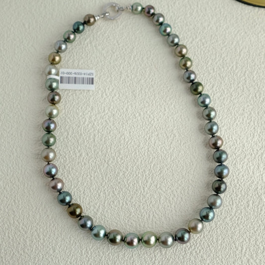 Tahitian Morandi Necklace, 8.6-11mm, Pearl Necklace, GUILD Certificate