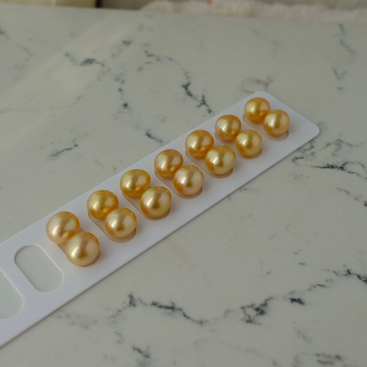 Loose Pearl, Golden South Sea Pair, 12-14mm