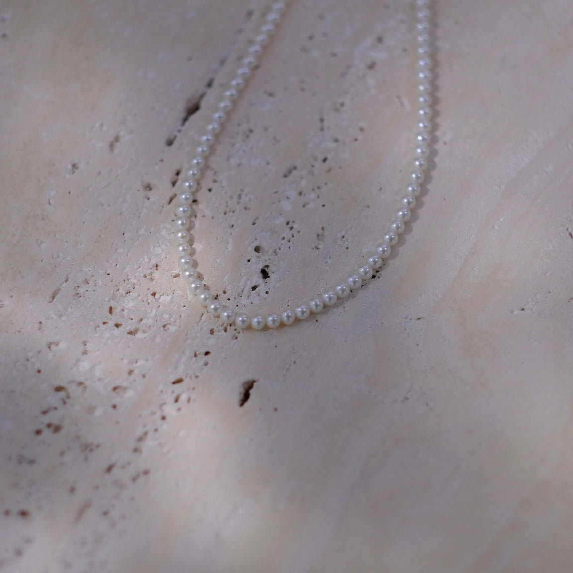 White Freshadama Freshwater Pearl Necklace, 3.5-4mm, 20 Inch