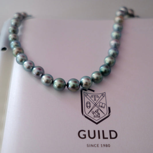 Tahitian Morandi Necklace, 8.8-11.5mm, Pearl Necklace, GUILD Certificate