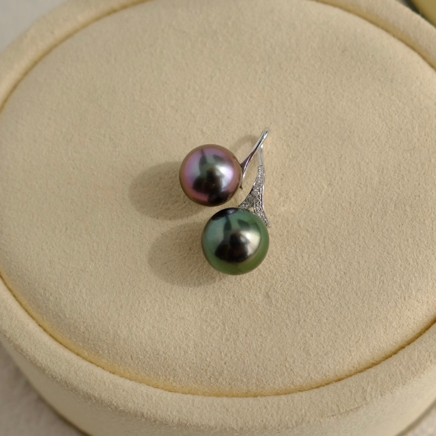 Tahitian Pearl 18K Diamond Pendant, 9.6/10mm