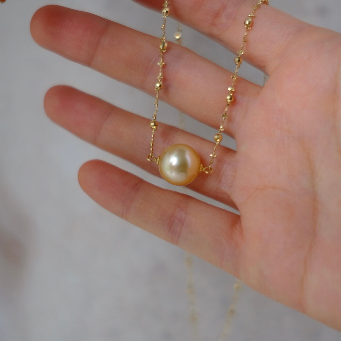 Golden South Sea Pearl, 18K Necklace, 11.8mm