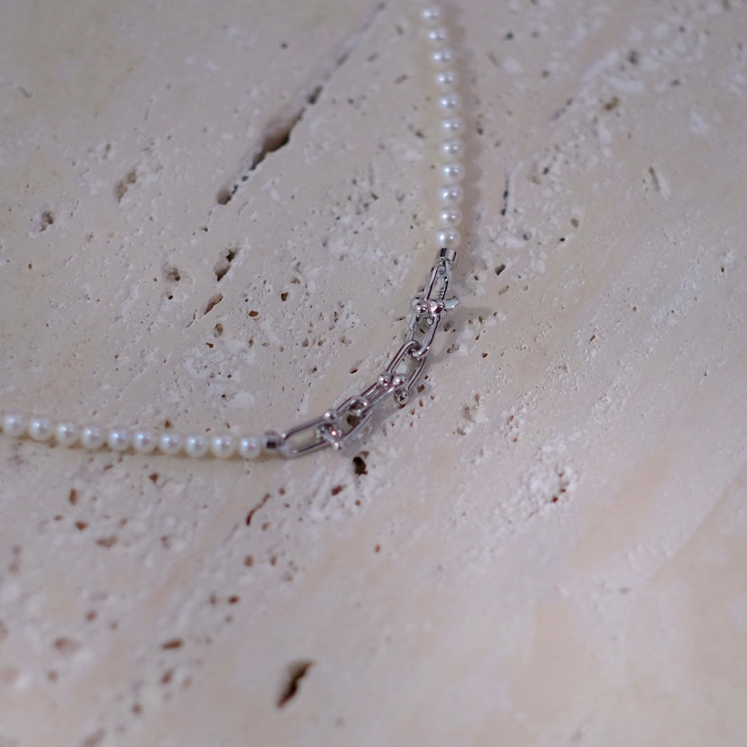 White Freshadama Freshwater Pearl Necklace, 3.5-4mm, 20 Inch