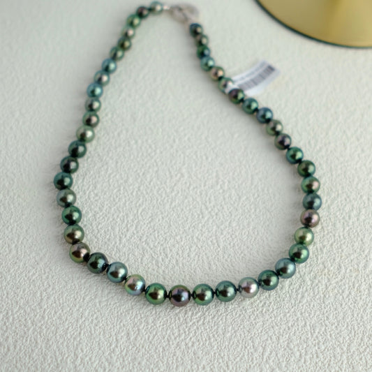 Tahitian Morandi Necklace, 8-9.2mm, Pearl Necklace, GUILD Certificate