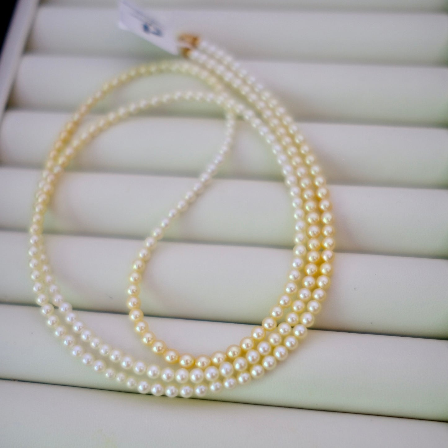 Akoya, 3-4mm, Long Pearl Necklace, 75cm, BEST GEM, GRC Certificate