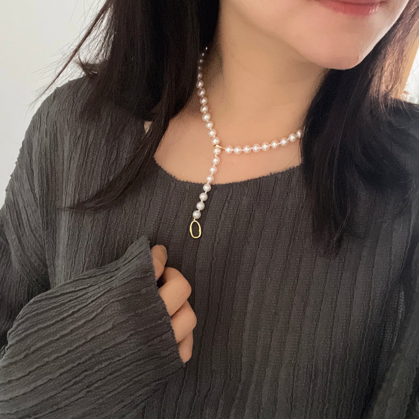 White Freshadama Freshwater Pearl Necklace,6.5-7mm 20 Inch