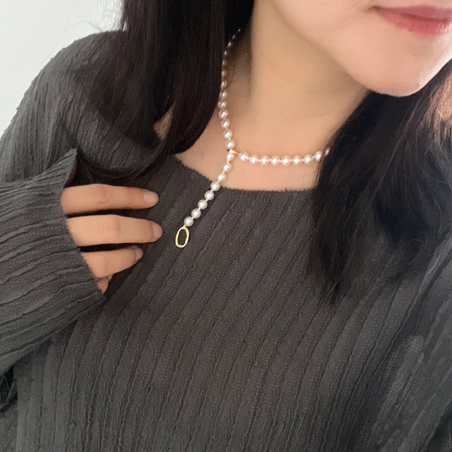 White Freshadama Freshwater Pearl Necklace,6.5-7mm 20 Inch