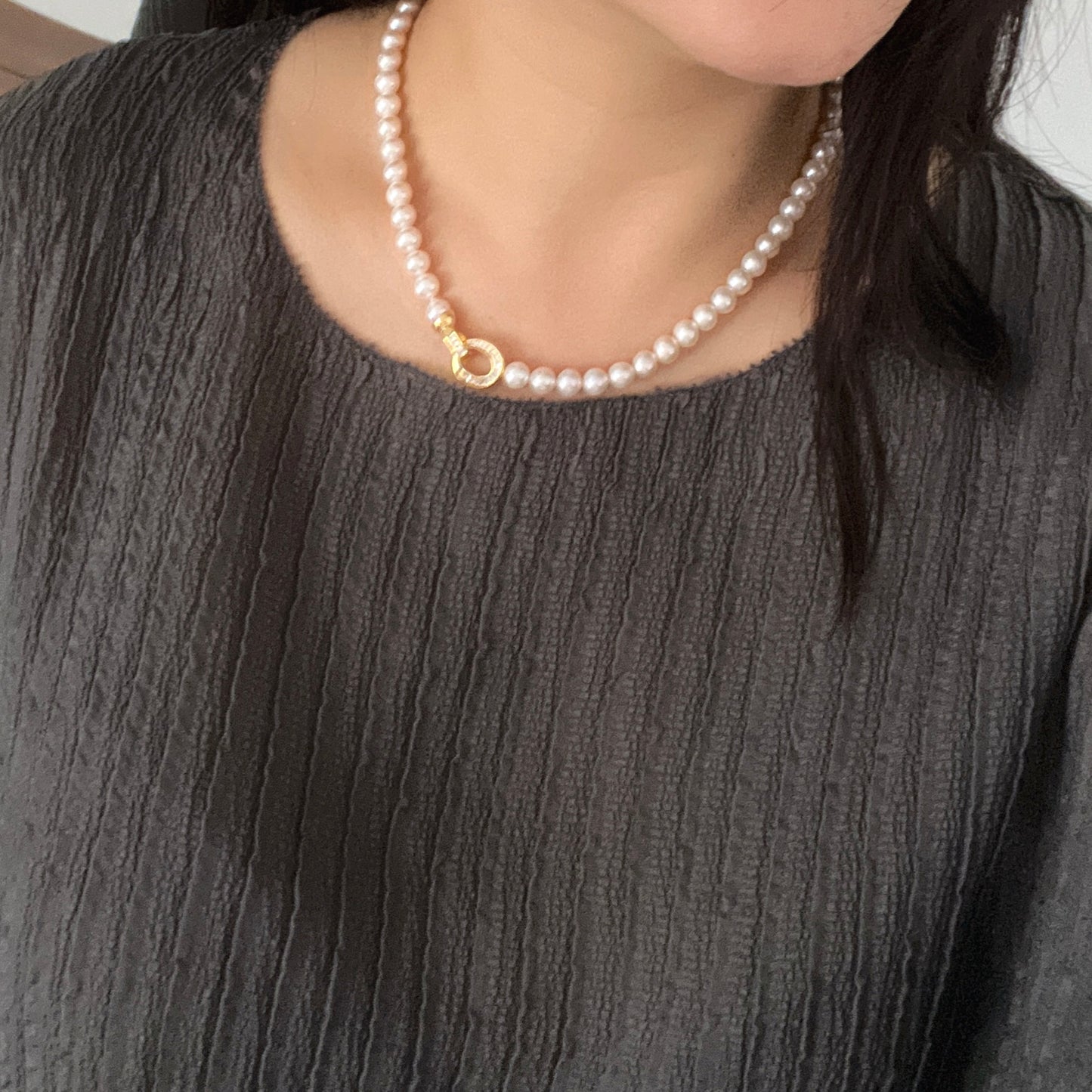 White Freshadama Freshwater Pearl Necklace,6.5-7mm 18 Inch