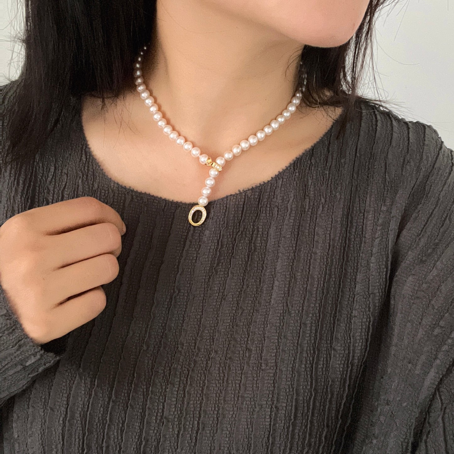 White Freshadama Freshwater Pearl Necklace,6.5-7mm 18 Inch
