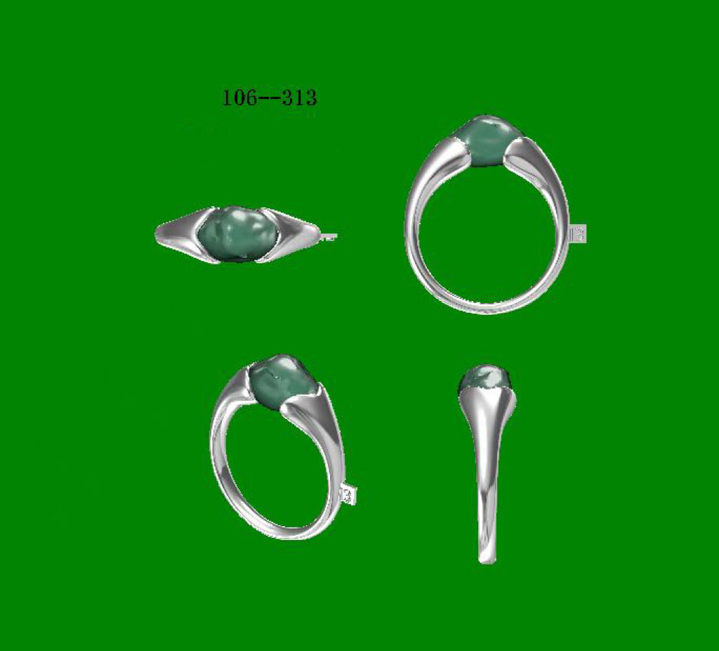 Tahitian Keshi, 7*8.9mm, S925, Pearls Ring