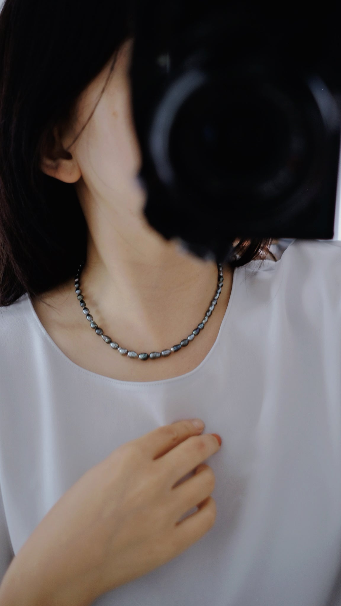 Tahitian Pearl Necklace, Keshi, 3.4-6.7mm