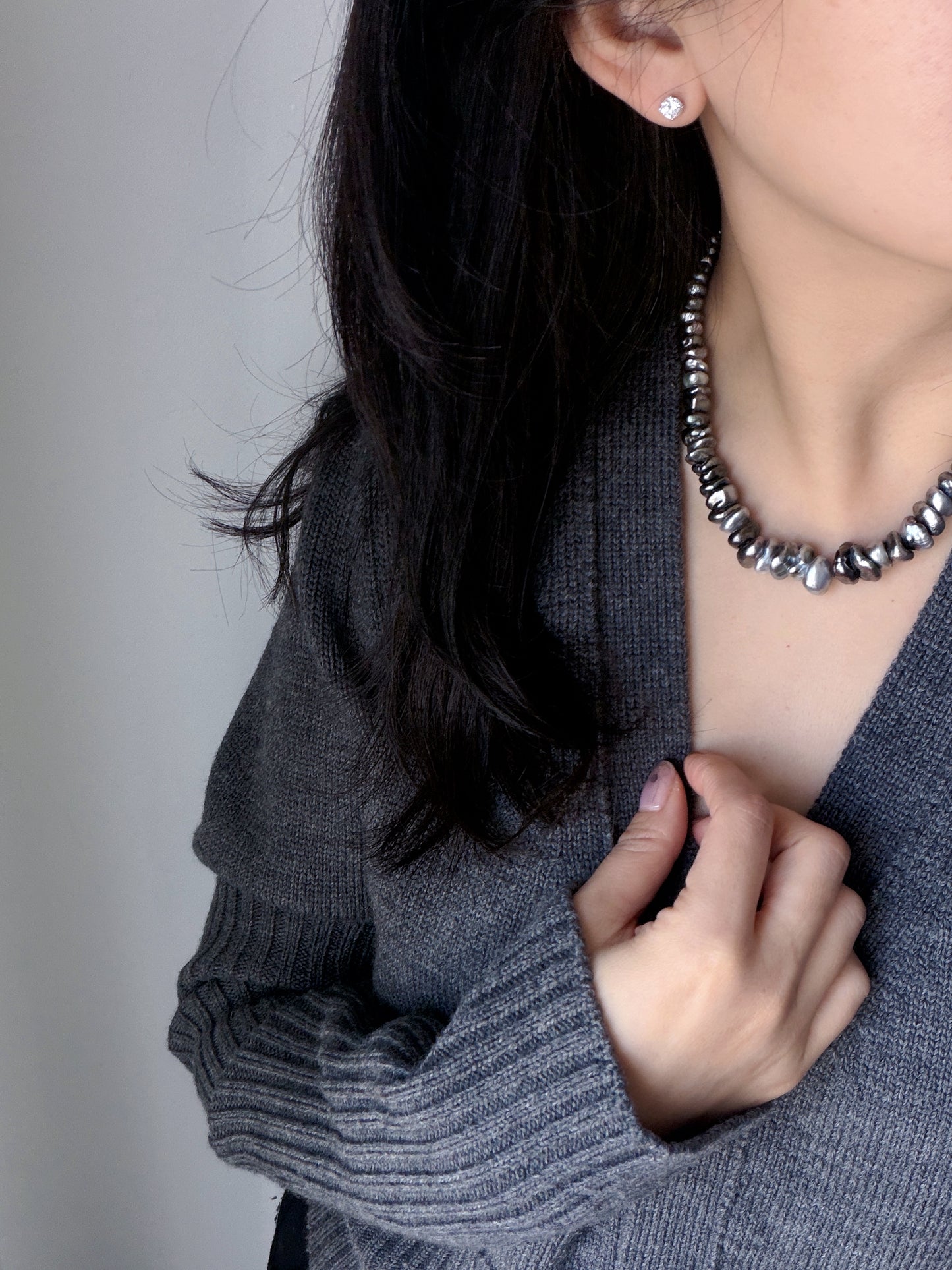 Tahitian Keshi Necklace, 6.7-13.6mm, PEARL SCIENCE LABORATORY