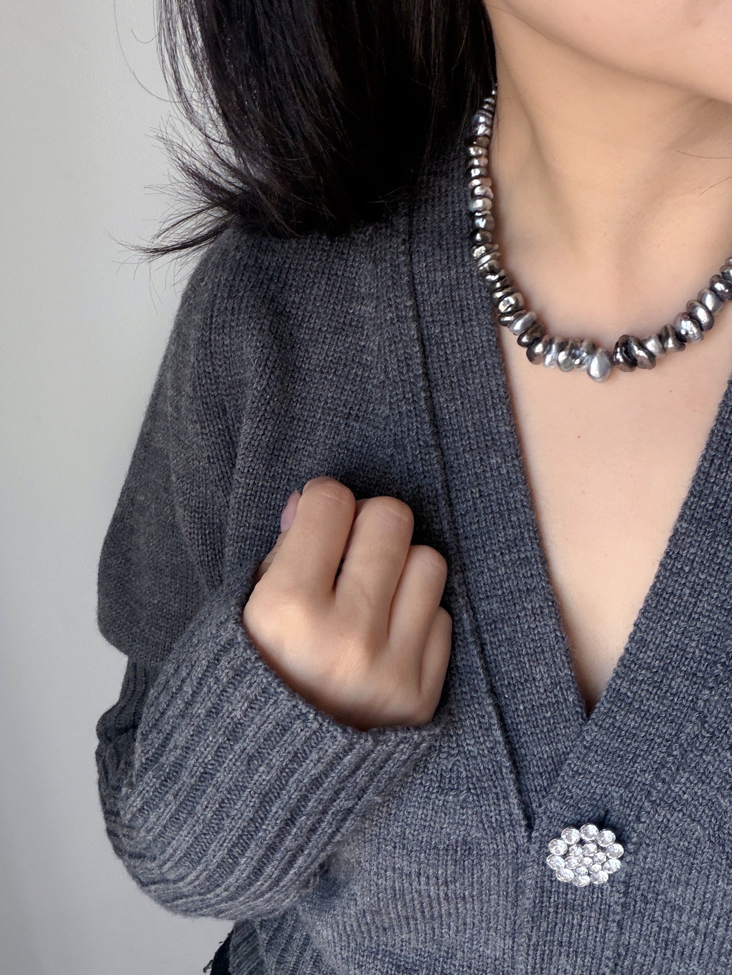 Tahitian Keshi Necklace, 6.7-13.6mm, PEARL SCIENCE LABORATORY