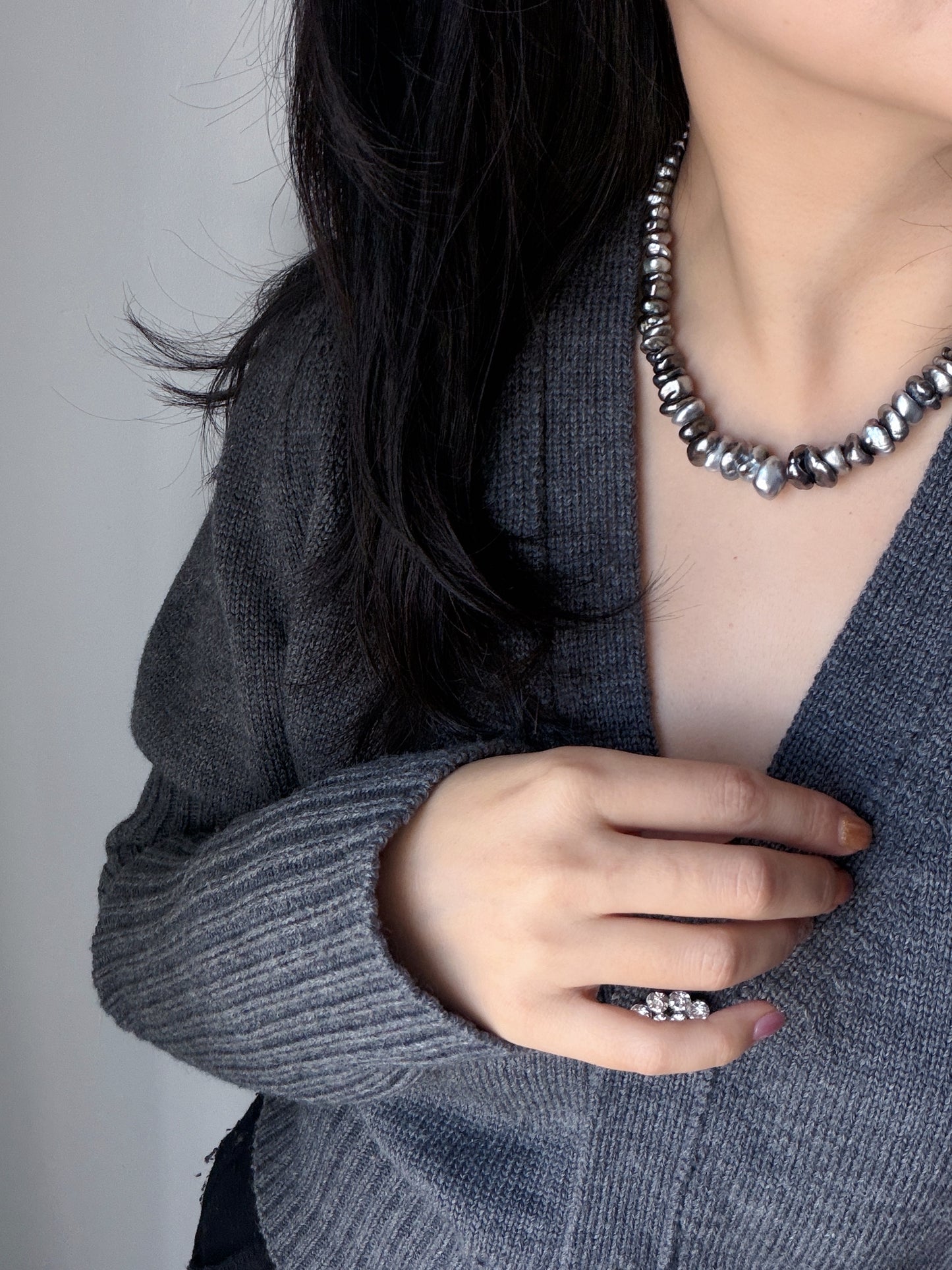 Tahitian Keshi Necklace, 6.7-13.6mm, PEARL SCIENCE LABORATORY