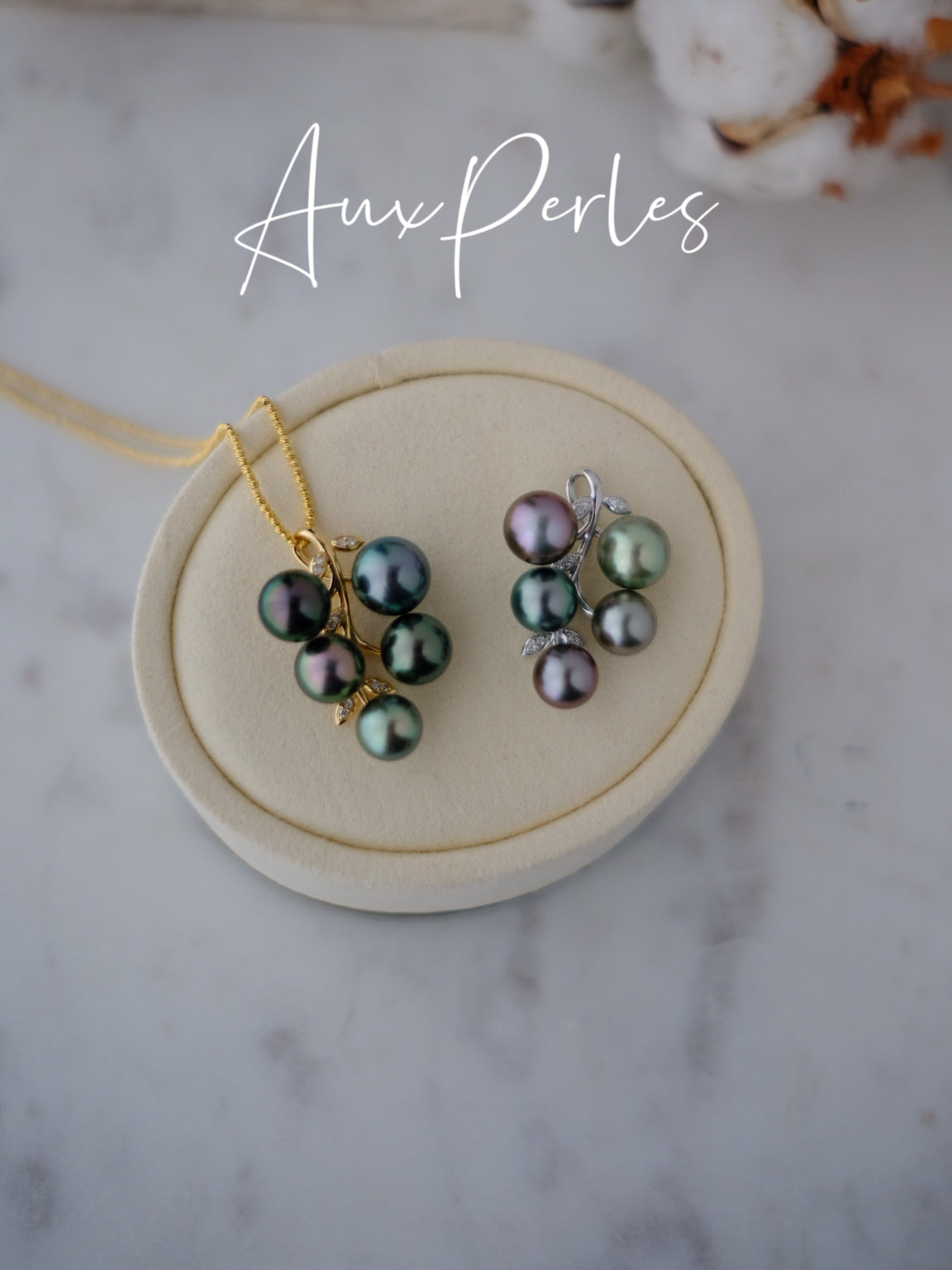 CP003 Grape Vine Multi-Pearl Pendant