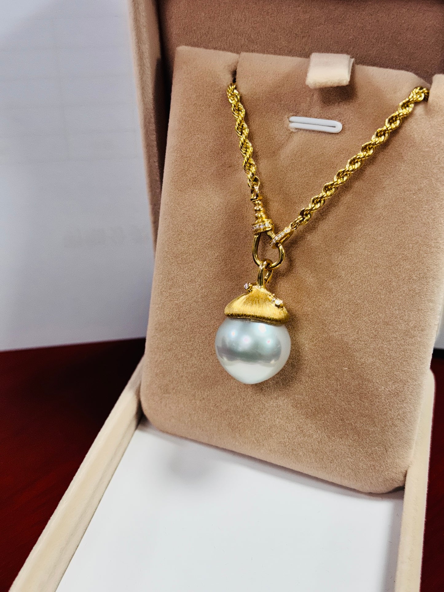 CP006 Hazelnut Diamond Pendant - Oversized