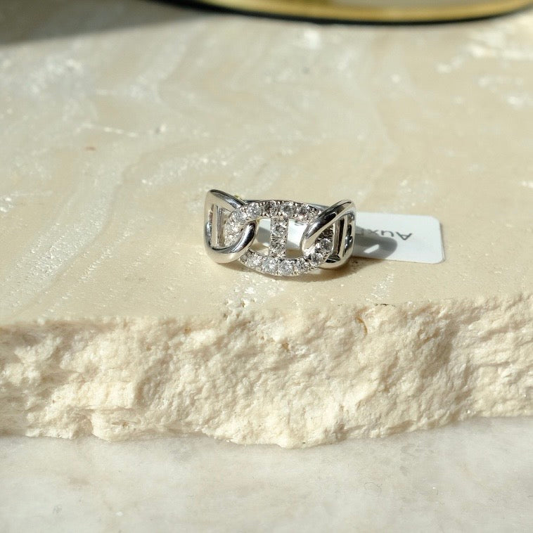 Italian Natural Diamond Ring, , Au750 5.33g, Diamond 0.5ct