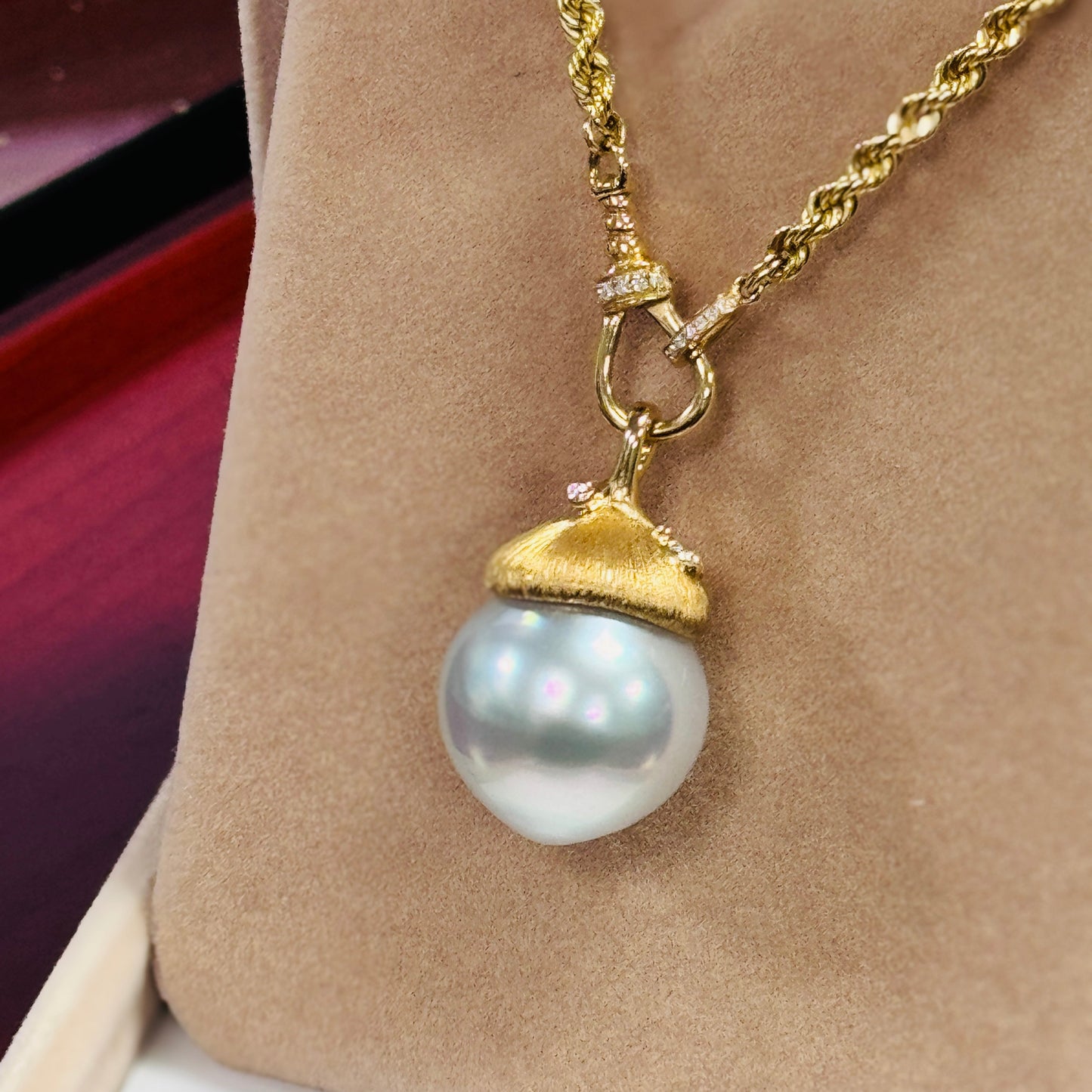 CP006 Hazelnut Diamond Pendant - Oversized